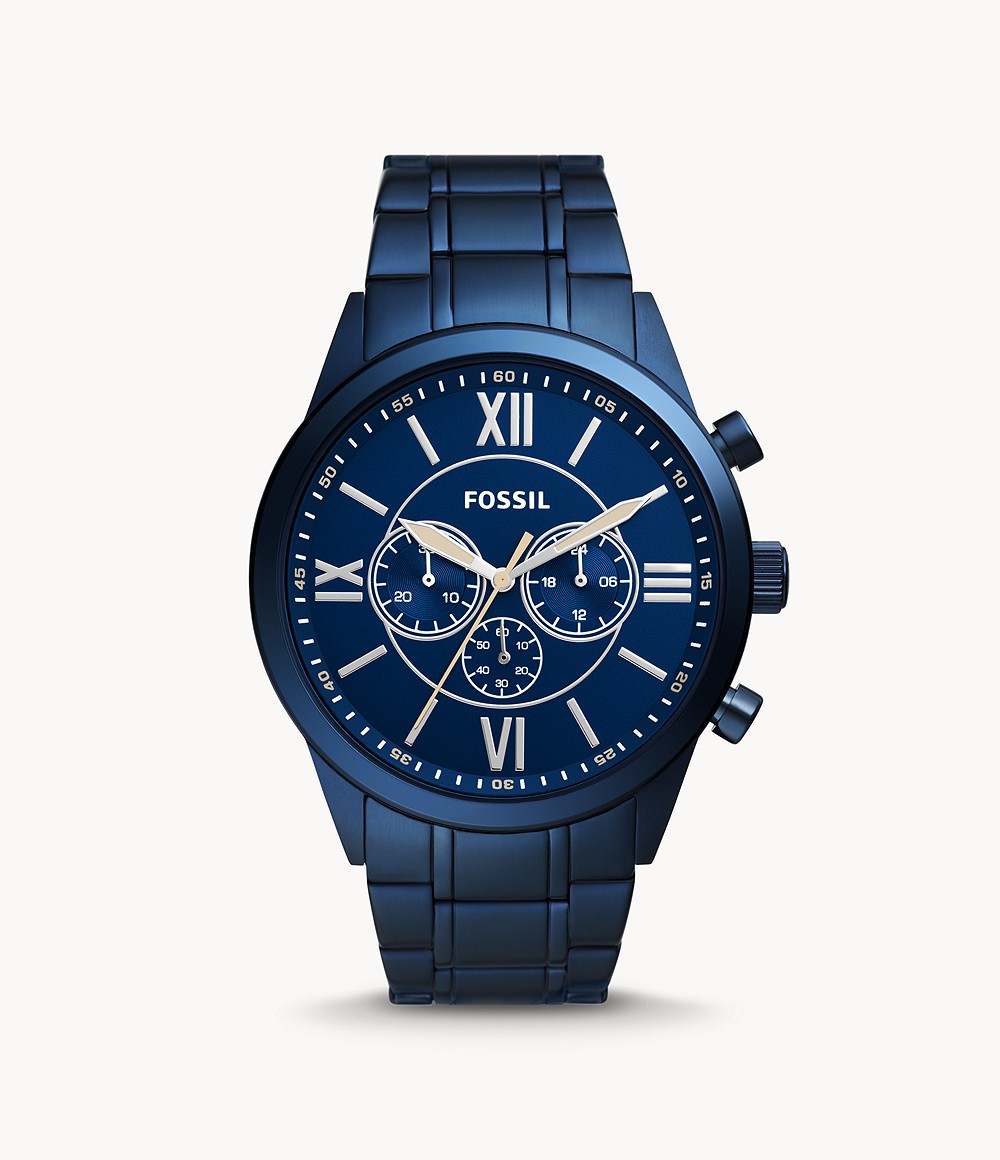Reloj FOSSIL Acero Azul y Cuero BQ2412